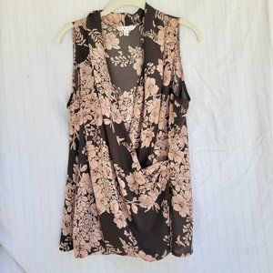 CAbi Rosewater Faux Wrap Top size L